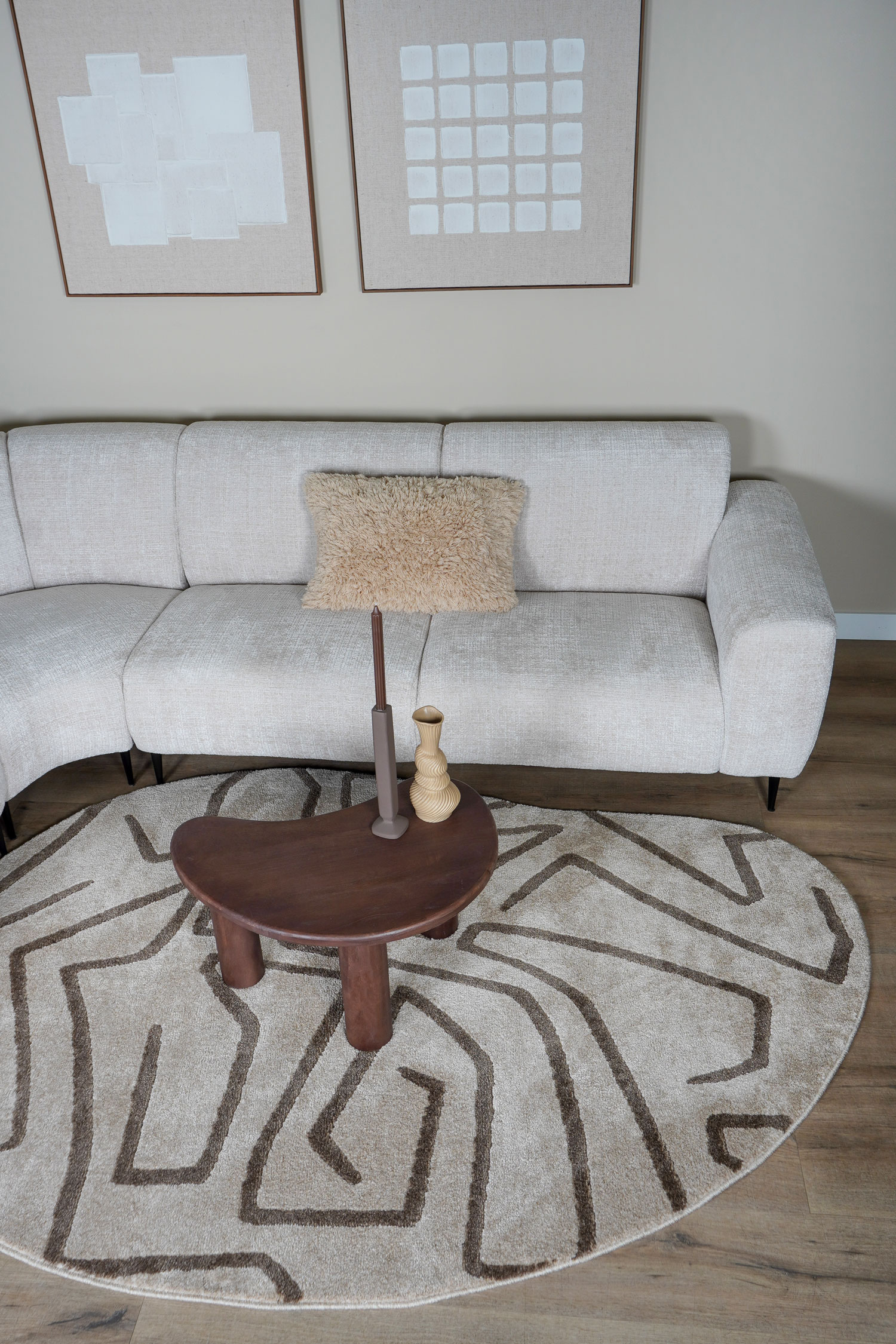 Vloerkleed Labyrint Beige - Organisch 200 x 280 cm