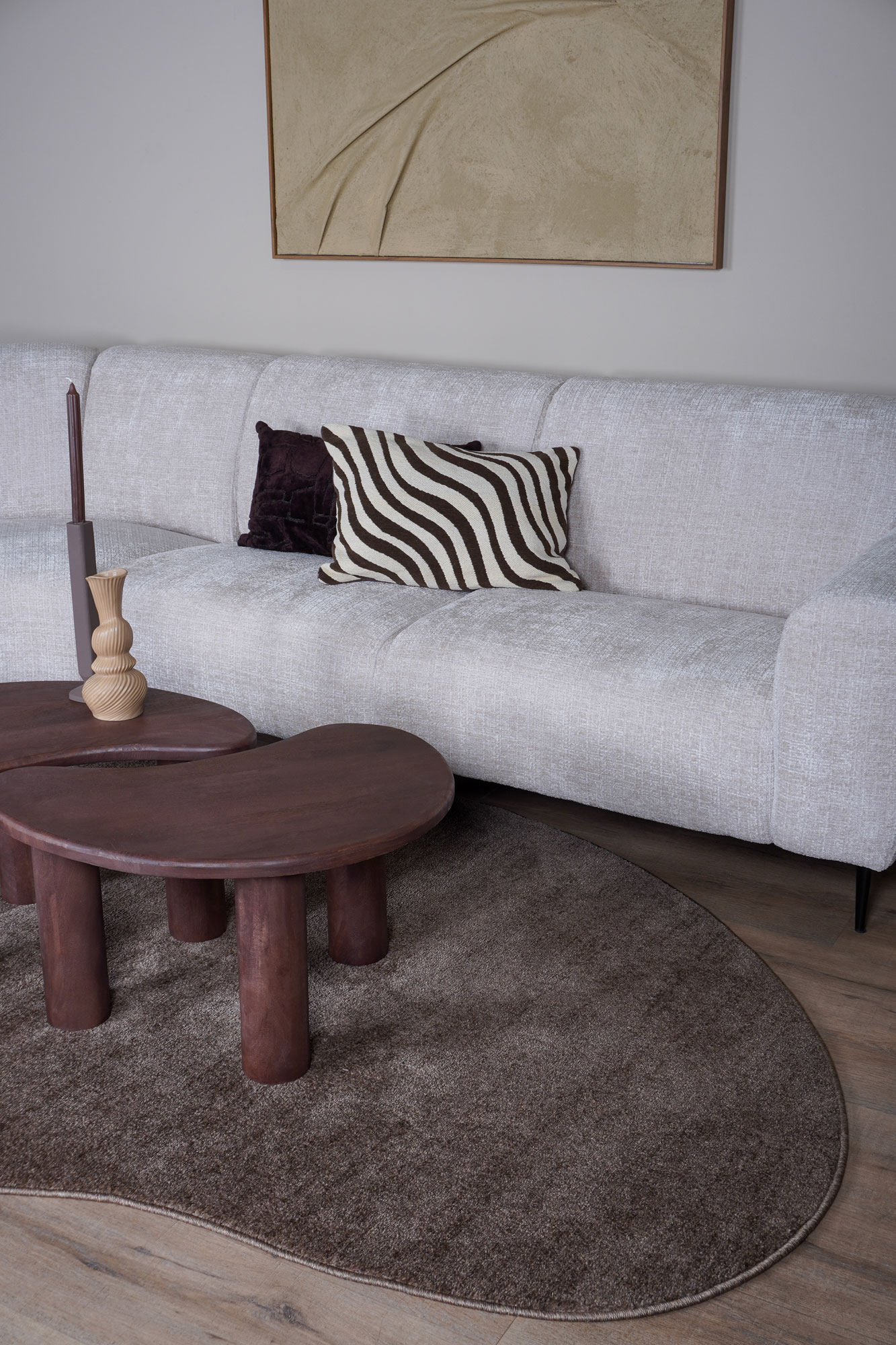 Vloerkleed Rich Bruin - Organisch 200 x 280 cm