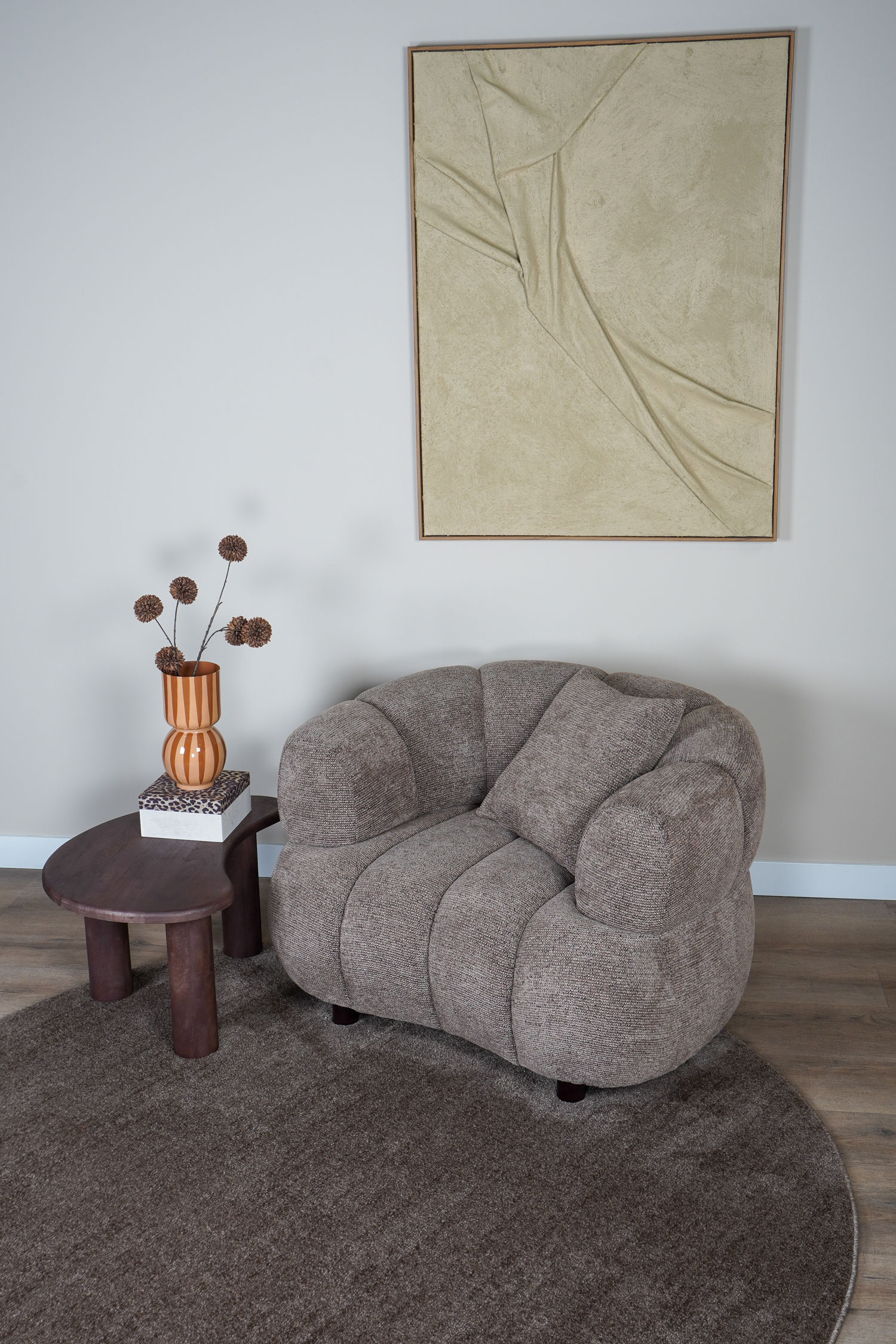 Vloerkleed Rich Bruin - Rond ø240 cm
