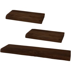 Wandplank Pure Espresso Mangohout - Set van 3 Klein