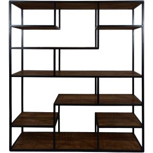 Vakkenkast Huub Espresso Mangohout 210 x 145 cm - Roomdivider